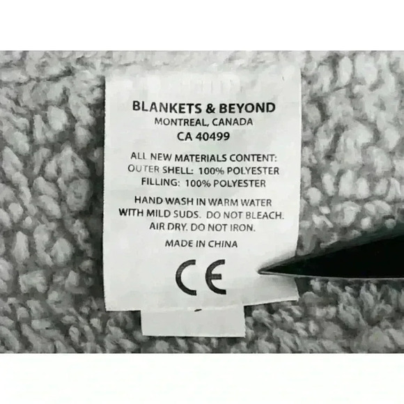 Blankets and Beyond plush bear lovey security blanket gray white - Picture 7 of 8